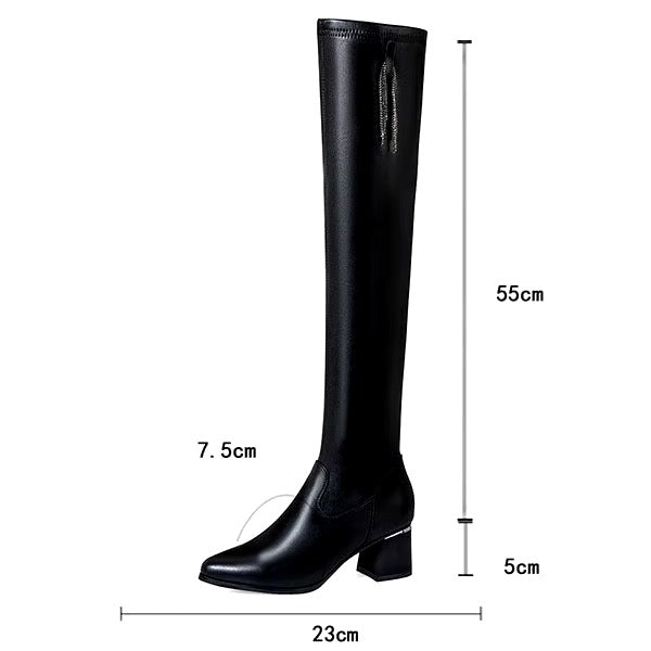 Warme Lederstiefel für Damen