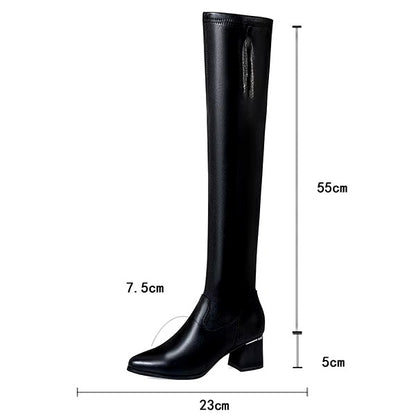 Warme Lederstiefel für Damen